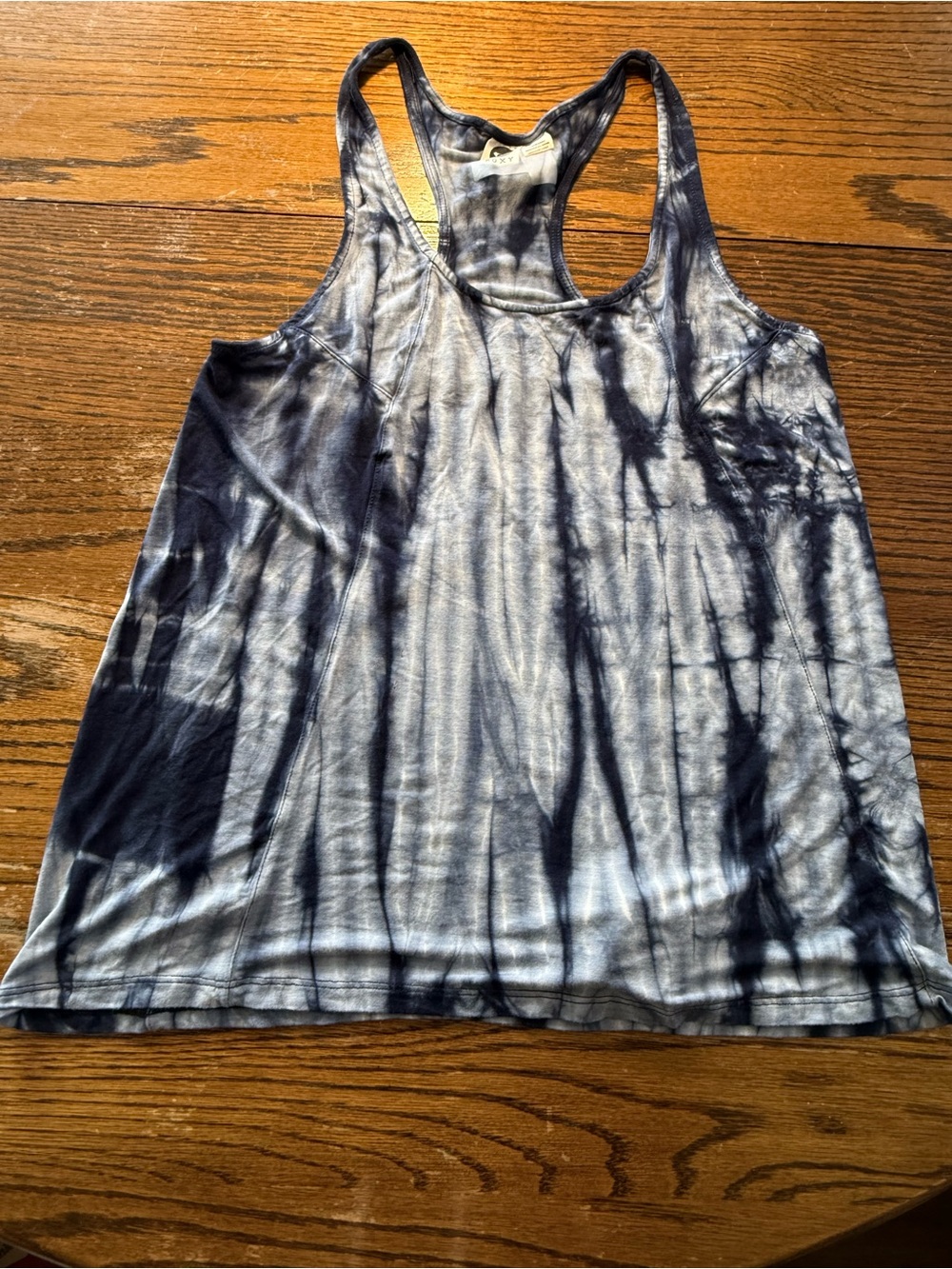 Roxy Tie-Dye Racerback Tank Top - Navy & White